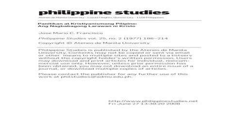 (PDF) Panitikan at Kristiyanismong Pilipino: Ang.